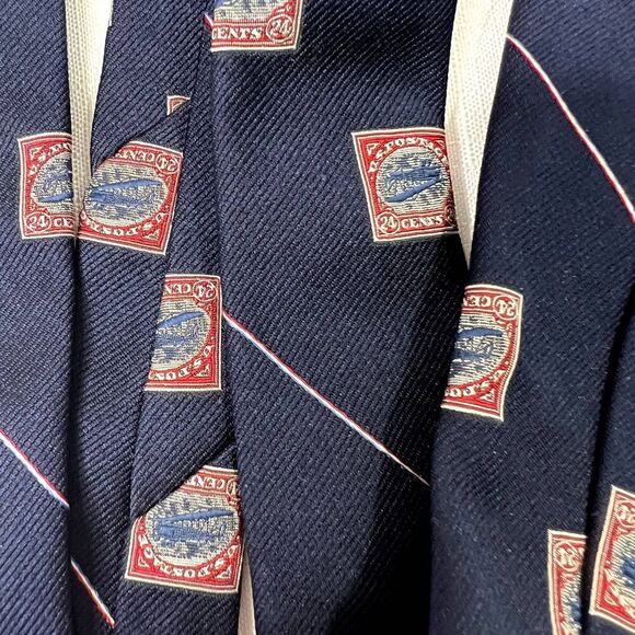 1918 VTG Smithsonian Institute Prince Consort Postage Stamp Tie - Picture 2 of 9